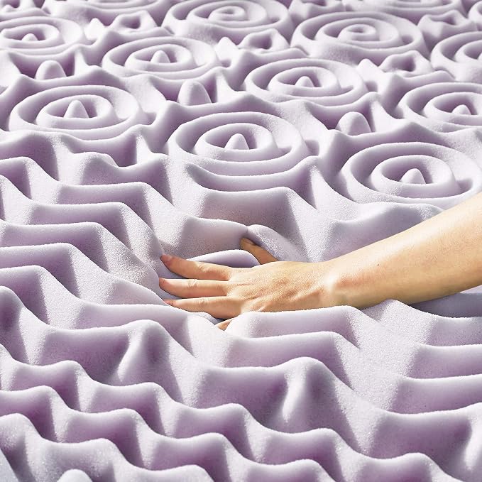 Mellow 2 Inch 5-Zone Memory Foam Mattress Topper, Soothing Lavender Infusion - Image 4