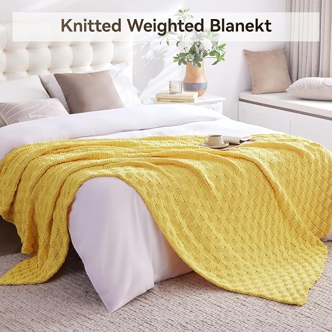 Knitted Weighted Blanket Kids, No Beads Heavy Blanket 36” x 48'' 5lbs, - Image 6