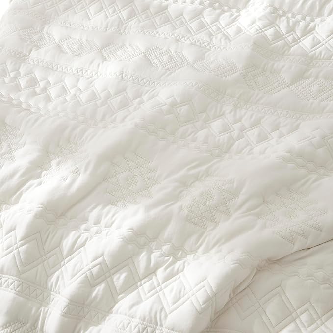 WDCOZY Boho Ivory Quilt King Size Bedding Sets - Image 5