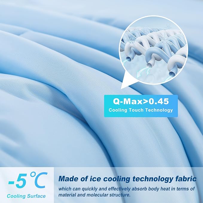 Cooling Comforter Twin Size, Double-Sided Cold Tech Fabric Quilted Bed - Image 2