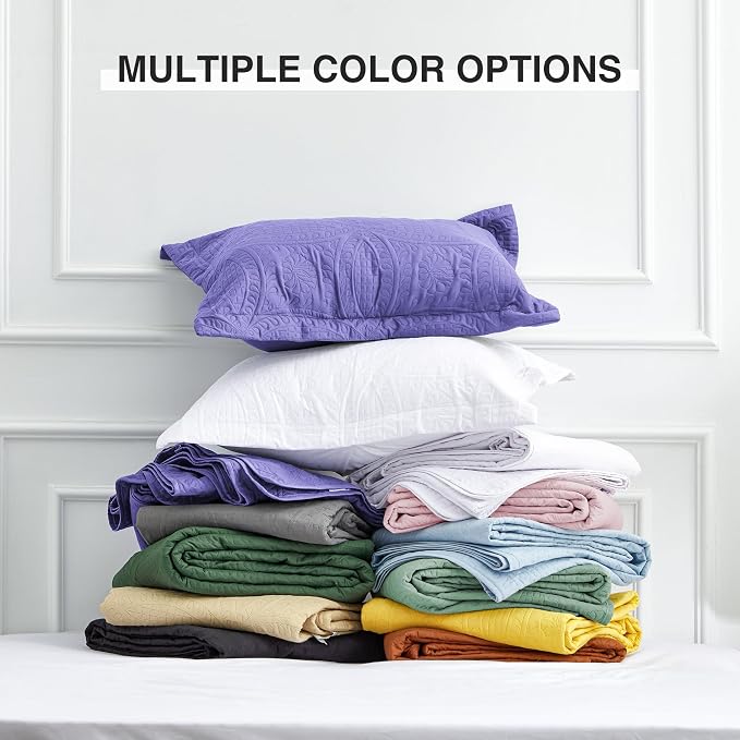 Love's cabin King Size Quilt Bedding Set Deep Purple Bedspreads - Image 8