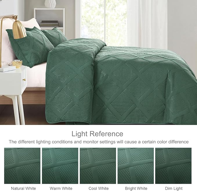 Exclusivo Mezcla King Quilt Set- Green Quilts Bedding Set - Image 3