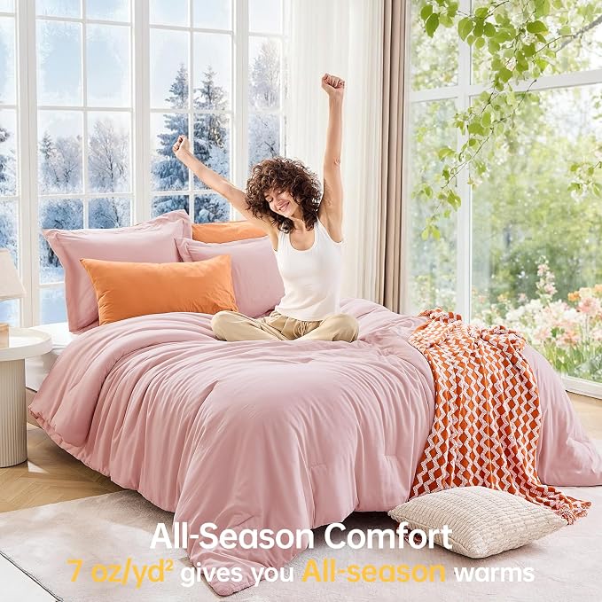 MUXHOMO Oversized King Comforter Sets, All Season Ultra Soft Down Alternative - Image 4