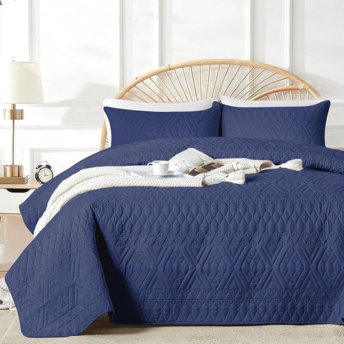 akkialla Twin Size Quilt Bedding Set, Modern Style Geoetric Pattern Coverlet Set by akkialla