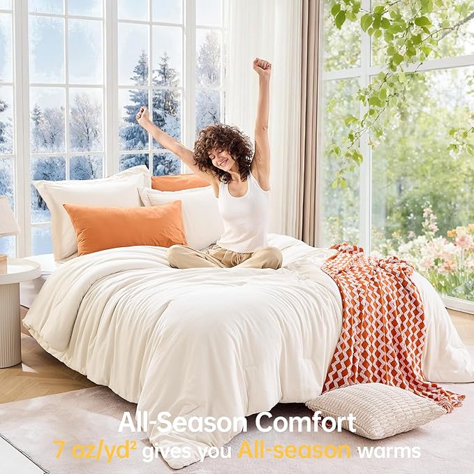 MUXHOMO Oversized Queen Comforter Sets, All Season Ultra Soft Down Alternative - Image 4
