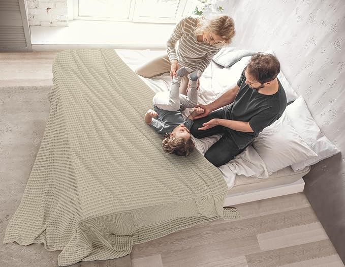 Utopia Bedding 100% Cotton Waffle Weave Blanket Throw Size - Image 7
