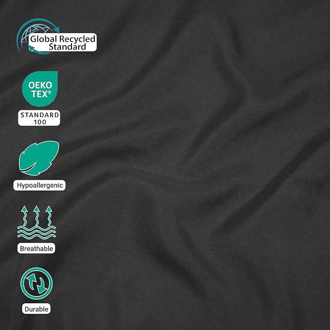 ZPECC Black Pillow Cases Standard Size Set of 4, 20x26 Envelope Closure - Image 3