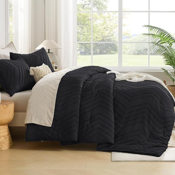 Andency Black Oversized Super King Plus Comforter Set 128x120, Extra Large King - Image 7