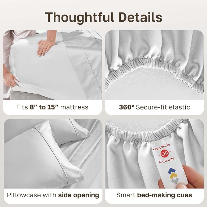 California Design Den Soft 100% Cotton Twin Size Bed Sheets Set, 400 Thread - Image 5
