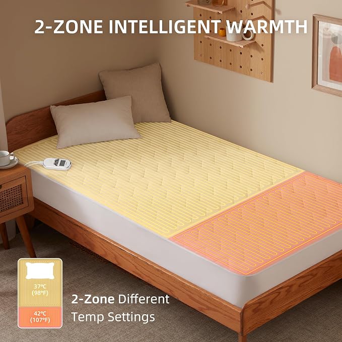 Bwarm Premium Multi-Zone Electric Heated Mattress Pad Twin XL Size, 9 Heat - Image 2
