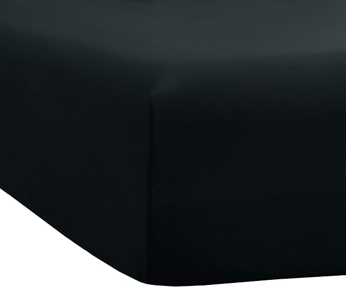 Sfoothome Black Fitted Sheet, 14 Inch Pocket Deep, Microfiber Sheets, Queen Size - Image 3
