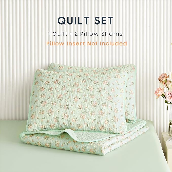 Wake In Cloud - Floral Quilt Set, Coquette Cottagecore Shabby Chic Flower - Image 3