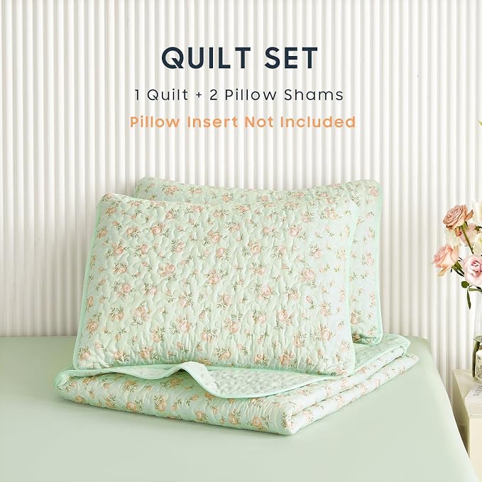 Wake In Cloud - Floral Quilt Set, Coquette Cottagecore Shabby Chic Flower - Image 3