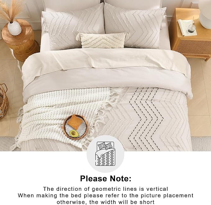 Andency Oversized Super King Comforter Set 120x120 Beige, Extra Large King Size - Image 5