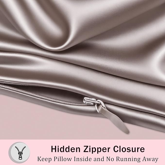 Mulberry Silk King Size Pillow Cases Set of 2, Ultra Smooth Soft Breathable - Image 3