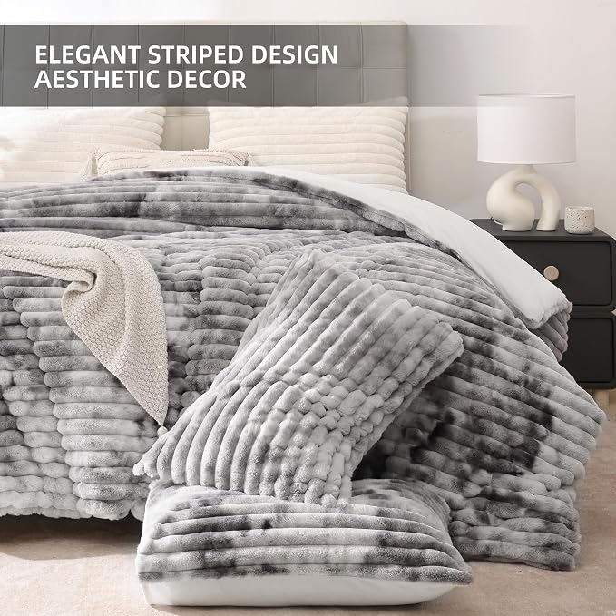 Smoofy Fluffy King Size Comforter Set 3 Pieces - Image 3