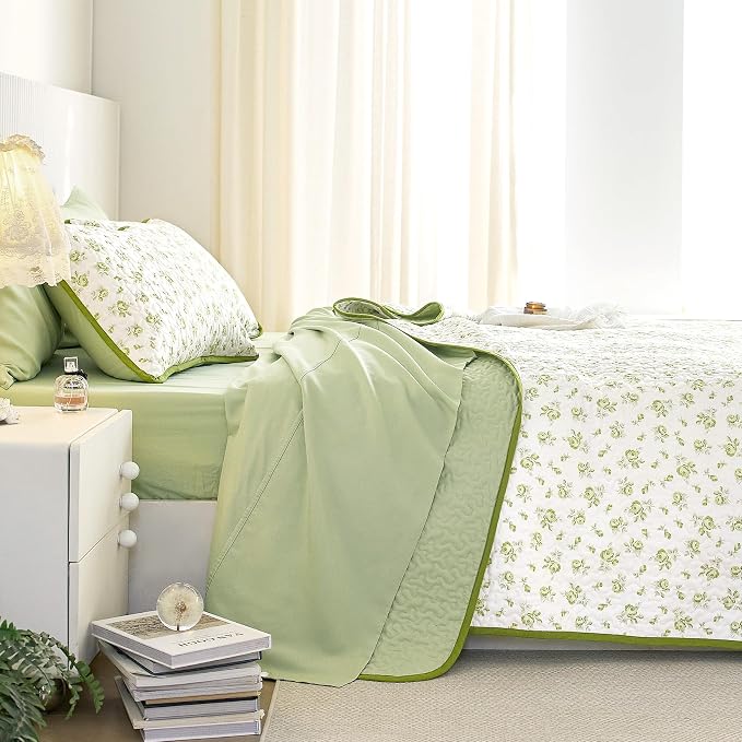 Wake In Cloud - Floral Quilt Set, Coquette Cottagecore Shabby Chic Flower - Image 5