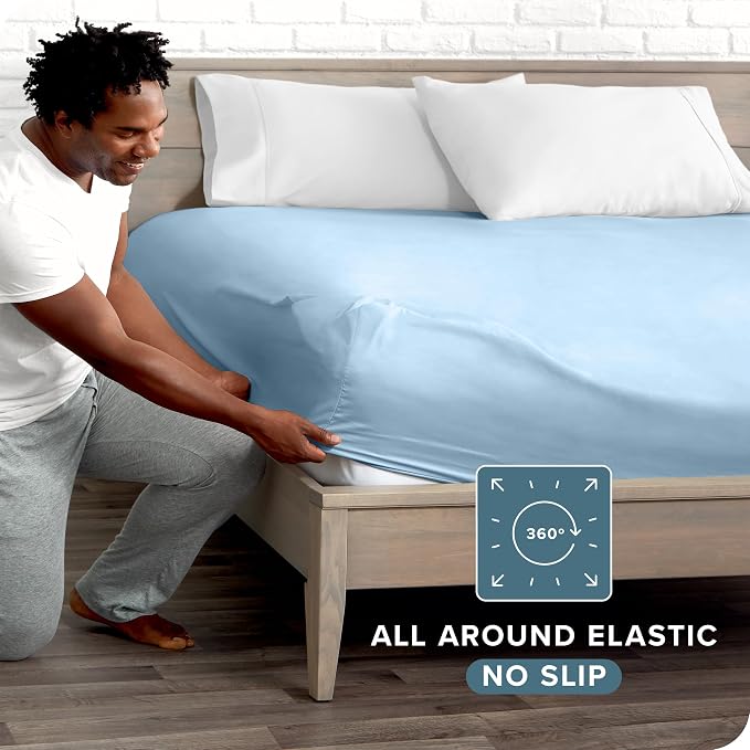 Bare Home Fitted Bottom Sheet California King Size - Image 3