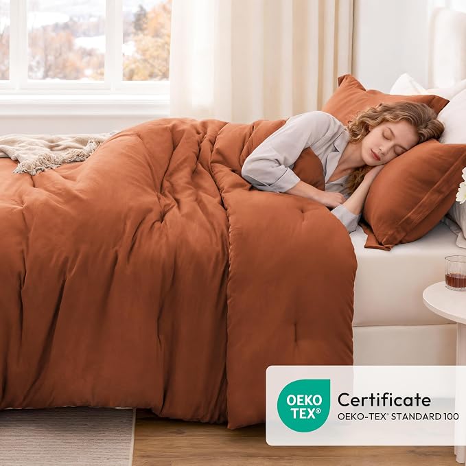 Love's cabin Terracotta Twin/Twin XL Comforter Set, 2-Piece Prewashed Bed Set - Image 5