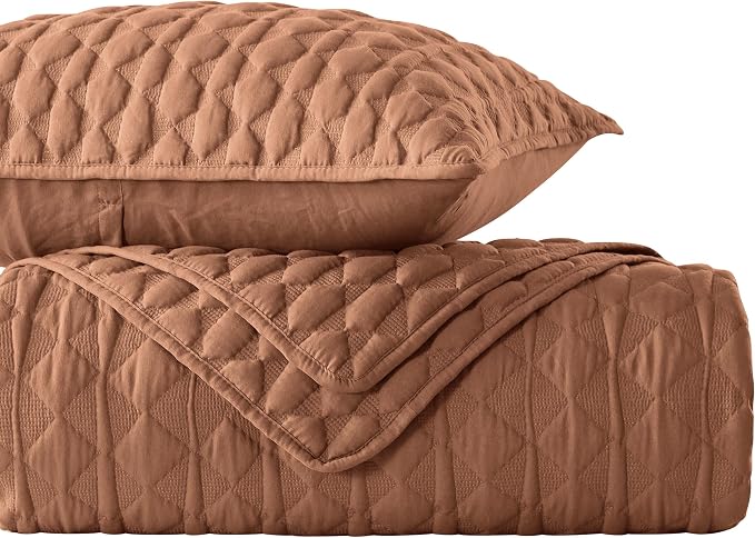 WDCOZY Burnt Orange Quilts Queen Size Bedding Sets - Image 9