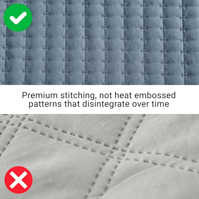 WRENSONGE Queen Quilt-3 Pieces Lightweight Bedspreads Oxford Blue Queen Size - Image 6