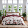 OAITE Duvet Cover Queen Size, Reversible Blooming Flowers White Duvet Cover Set by OAITE