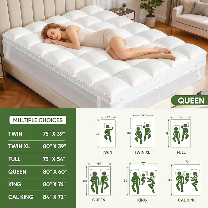 5 Inch Twin Mattress Topper, Memory Foam Mattress Toppers-2.5" Cooling Gel Foam - Image 8