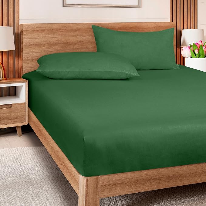 ROYALE LINENS 300 Thread Count 100% Long Staple Combed Cotton Fitted Sheet Queen - Image 5