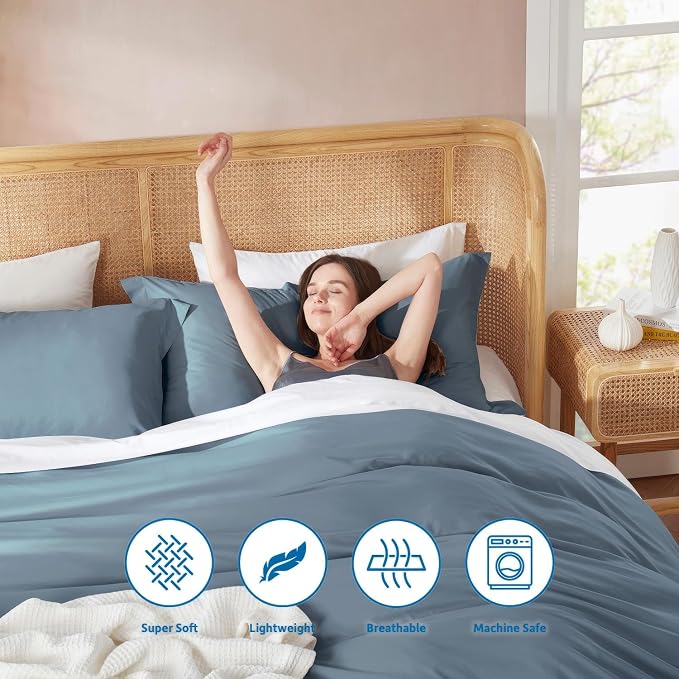 Nestl Stone Blue Duvet Cover Full Size - Image 6