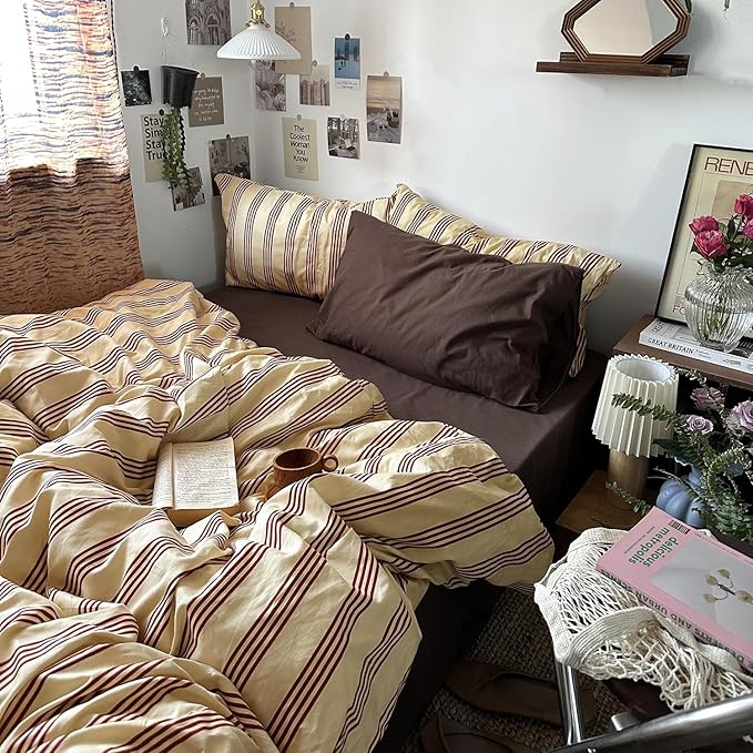mixinni Retro Striped Duvet Cover Set - Image 2