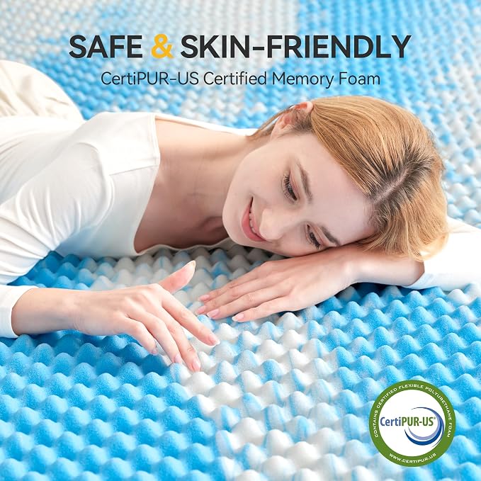 SINWEEK 3 Inch Egg Crate Memory Foam Mattress Topper Full Size, Soft Mattress - Image 4