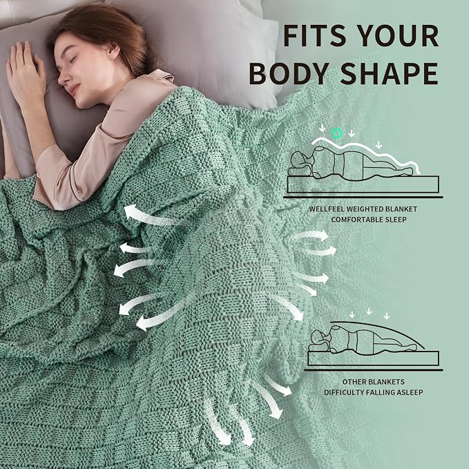 Knitted Weighted Blanket Kids, No Beads Heavy Blanket 36” x 48'' 5lbs, - Image 3