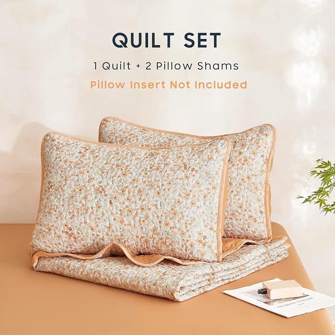 Wake In Cloud - Floral Quilt Set, Cute Vintage Flower Cottagecore Shabby Chic - Image 2