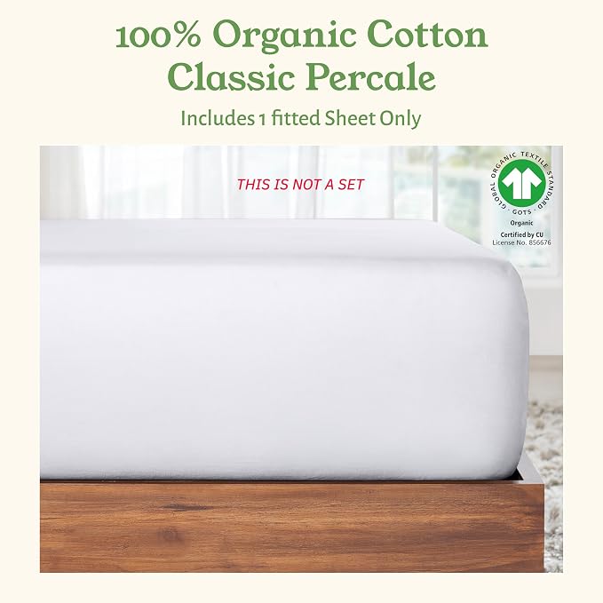 California Design Den 100% Organic Cotton Fitted Sheet Full Size Only - Image 4
