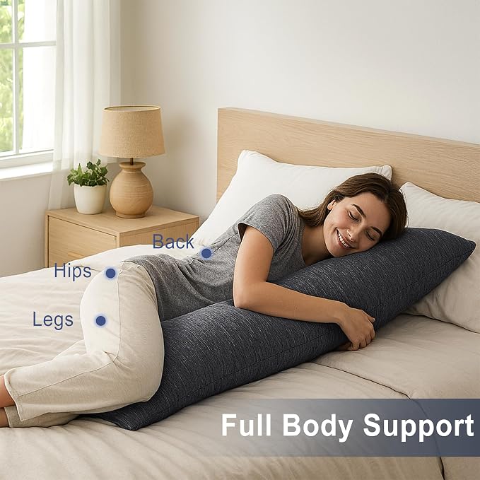 DWCN Cooling Body Pillow for Adults, 20x60 Inch Grey - Image 6