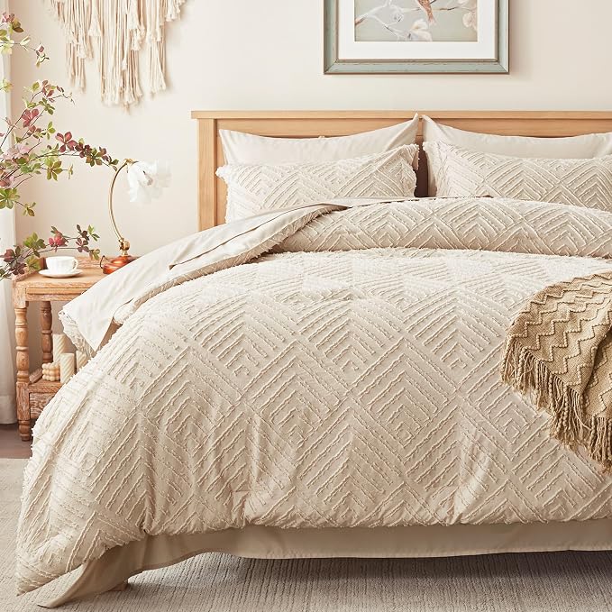 Zzlpp Queen Comforter Set 7 Pieces, Tufted Boho Bedding Set by ZZLPP
