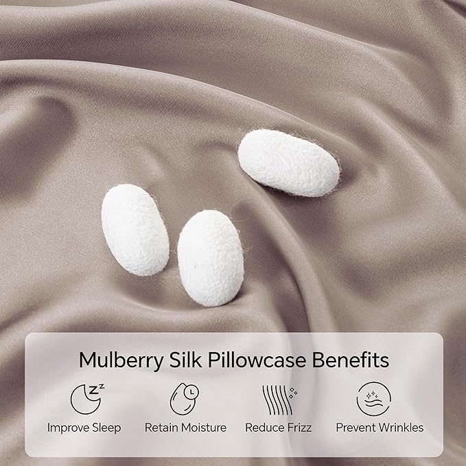 INFIIXSO Mulberry Silk Pillow Cases King Size Set of 2, Silk Pillowcase - Image 2