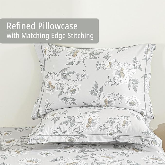 LEMIROE Floral Cotton Comforter Queen Size - Image 4