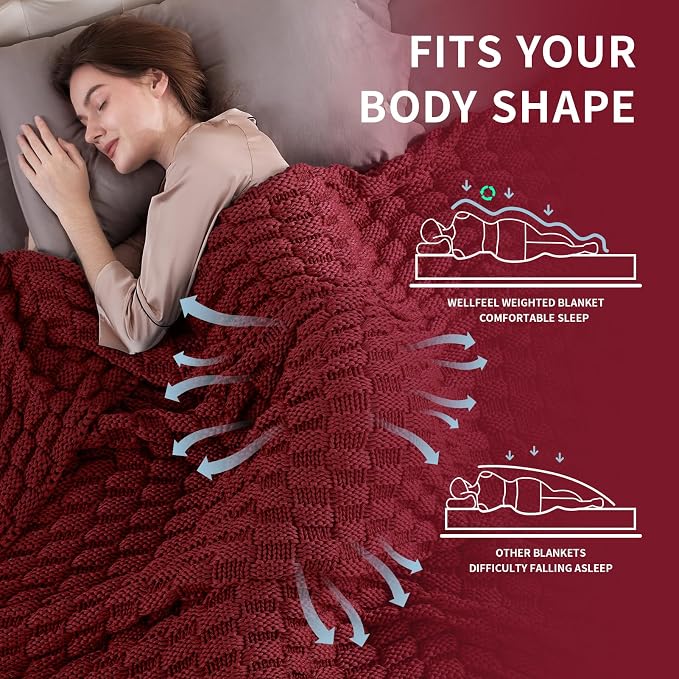Knitted Weighted Blanket Kids, No Beads Heavy Blanket 36” x 48'' 3lbs, - Image 3