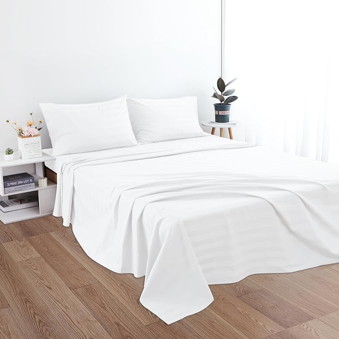 Cotton Cal King Flat Sheet Only, 600 Thread Count 100% Egyptian Cotton Top - Image 5