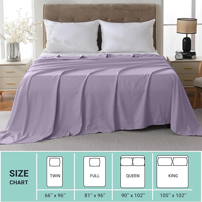 ZPECC Queen Flat Sheet Only 6 Pack, Durable Lavender Top Bed Sheets - Image 5