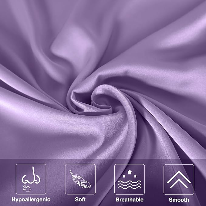 Mulberry Silk Pillowcase for Hair and Skin, Queen Size Cooling Silk Pillow Case - Image 2
