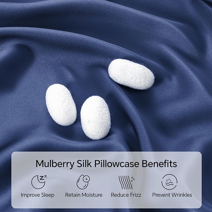 INFIIXSO Mulberry Silk Pillow Cases King Size Set of 2, Silk Pillowcase - Image 2