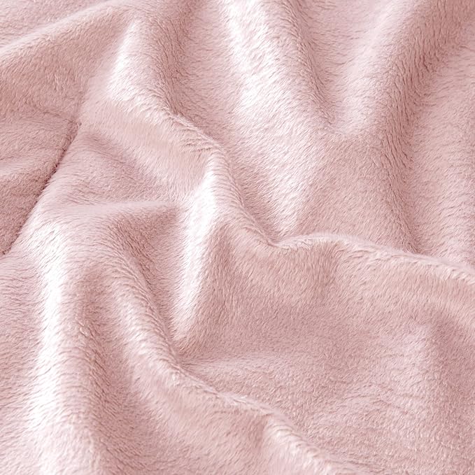 BEDELITE Fleece King Comforter Set -Super Soft & Warm Fluffy Pink Bedding - Image 9