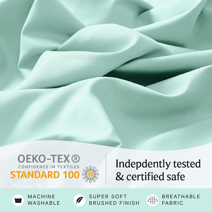 LuxClub 3 PC Twin Sheet Set, Deep Pockets Wrinkle Free Cooling Bed Sheets Hotel - Image 5