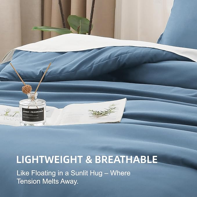 Litanika Comforters Full Size Ocean Blue, 3 Pieces Lightweight Solid Bedding - Image 6