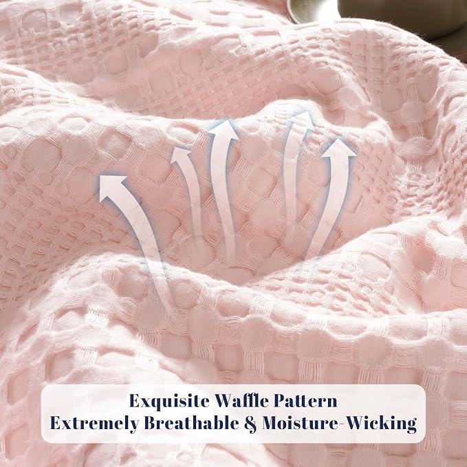 PHF Cooling Waffle Blanket Queen Size, Lightweight 60% Rayon from Bamboo & 40% - Image 4