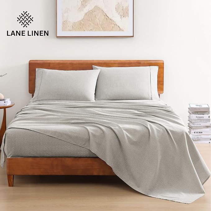 LANE LINEN Sustainably Produced 100% Organic Cotton Twin Bed Sheet Set - Image 2
