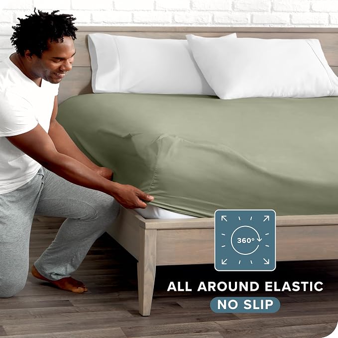 Bare Home Fitted Bottom Sheet Queen Size - Image 3