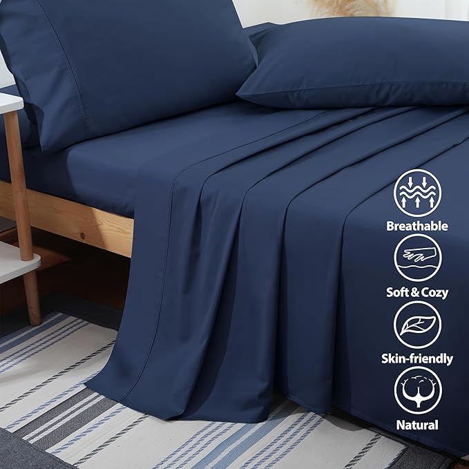 Flat Sheet Only 2 Pack, Full Size 400 Thread Count 100% Egyptian Cotton Flat - Image 3